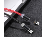 USAMS Kabel magnetyczny U-Sure microUSB1m 2,1A pleciony czerwony - 1569002 - zdjęcie 3